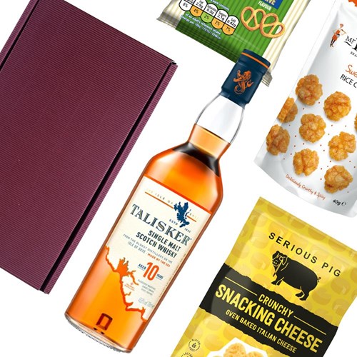 Talisker 10 Year Old Single Malt Whisky 70cl Nibbles Hamper